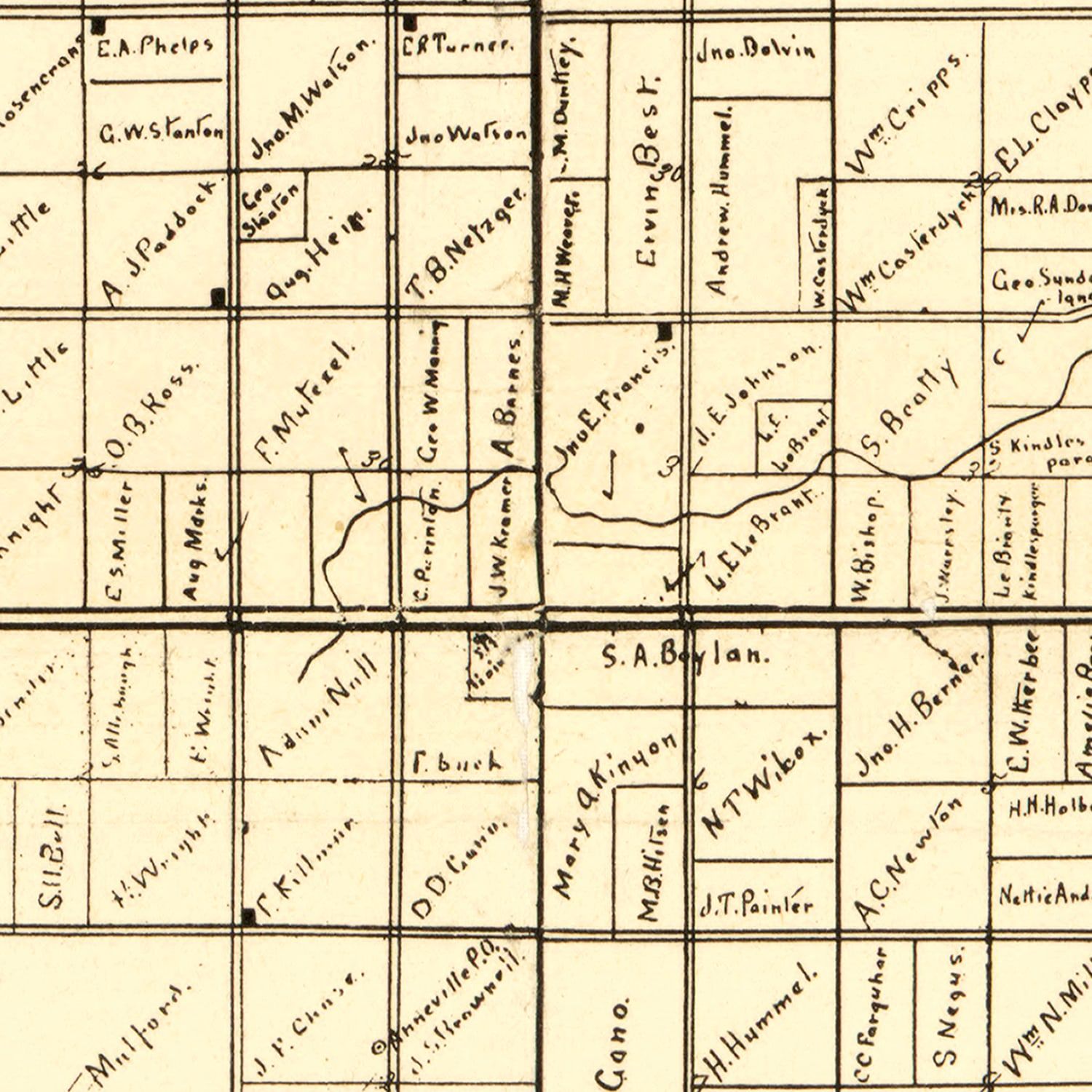 Vintage Map of Clay County, Iowa 1896