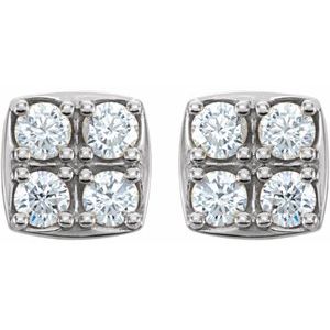 14K White Gold 1/2 CTW Natural Diamond Earrings – image 2