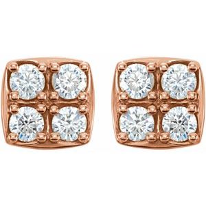 14K Rose Gold 1/2 CTW Natural Diamond Earrings – image 2