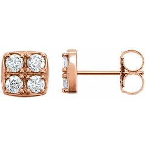 14K Rose Gold 1/2 CTW Natural Diamond Earrings