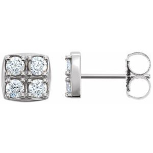14K White Gold 1/2 CTW Natural Diamond Earrings