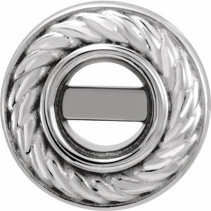 14K White Gold 3 mm Round Rope Earring Mounting – image 2