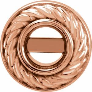 14K Rose Gold 3 mm Round Rope Earring Mounting – image 2