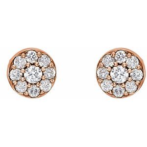 14K Rose Gold 3/8 CTW Natural Diamond Earrings – image 2