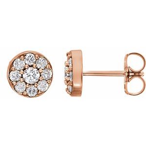 14K Rose Gold 3/8 CTW Natural Diamond Earrings