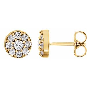 14K Yellow Gold 3/8 CTW Natural Diamond Earrings