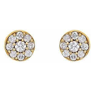 14K Yellow Gold 3/8 CTW Natural Diamond Earrings – image 2