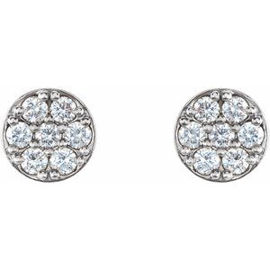 Platinum 3/8 CTW Natural Diamond Cluster Earrings – image 2