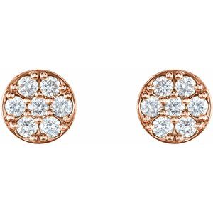 14K Rose Gold 3/8 CTW Natural Diamond Cluster Earrings – image 2