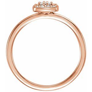 14K Rose Gold 1/4 CTW Natural Diamond Halo-Style Stackable Ring