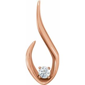 14K Rose Gold 1/10 CTW Natural Diamond Freeform Pendant