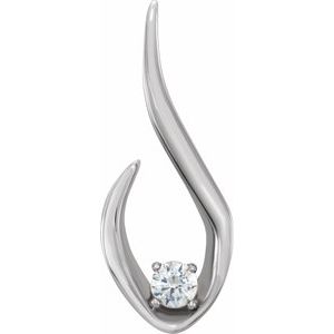 Platinum 1/10 CTW Natural Diamond Freeform Pendant