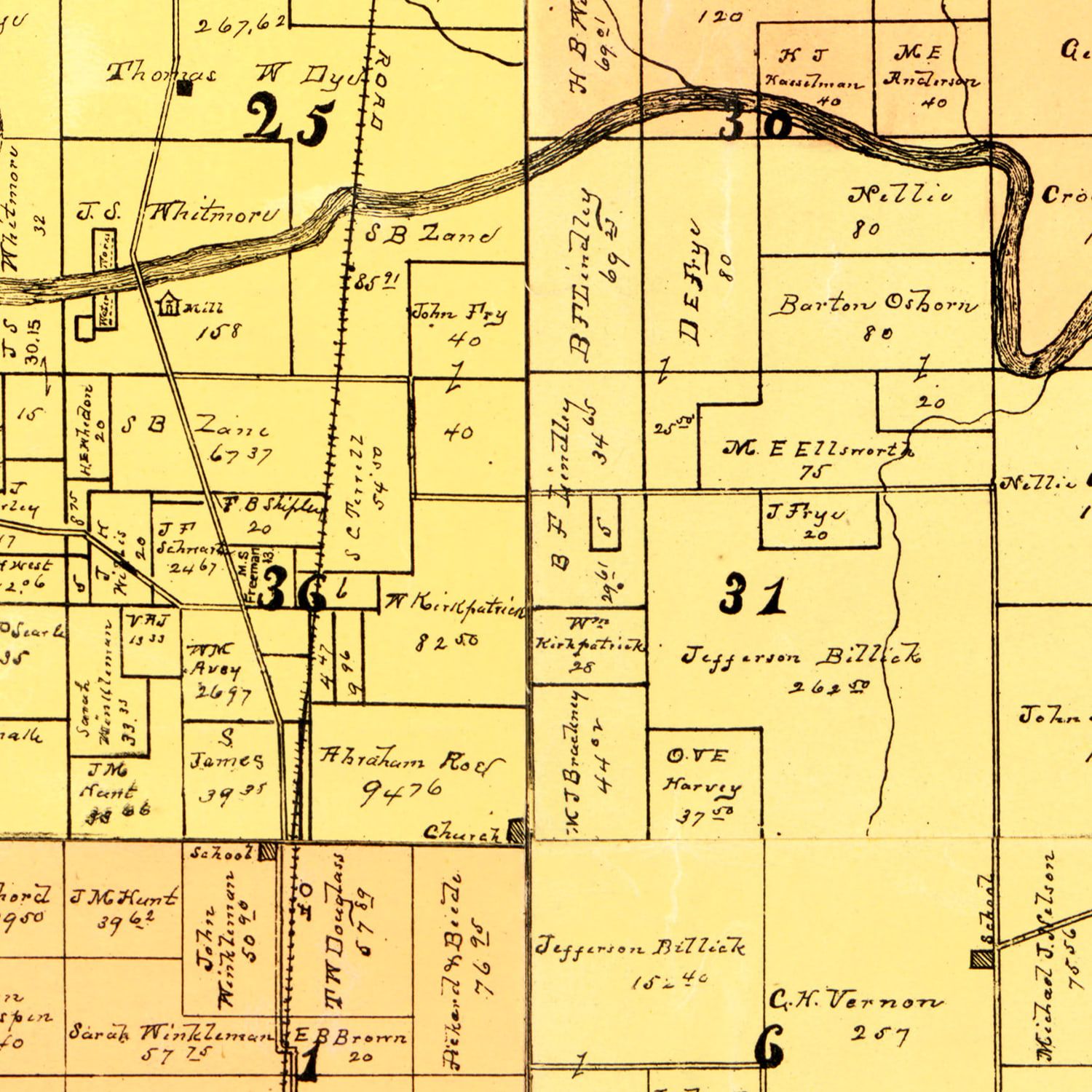 Vintage Map of Mahaska County, Iowa 1895