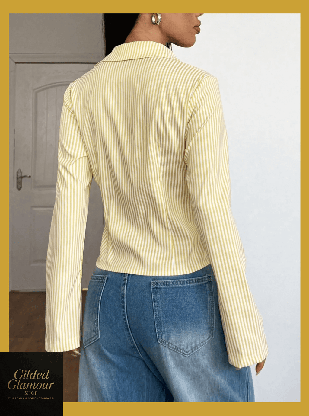 Striped Button Up Long Sleeve Shirt
