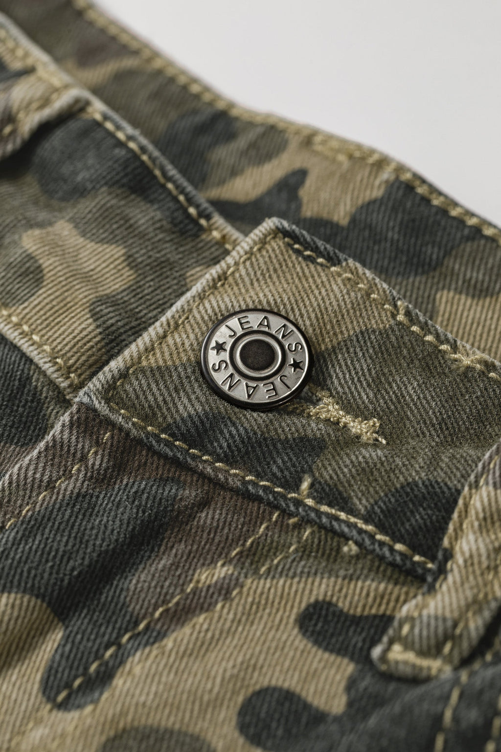 Camo Denim High Waist Shorts