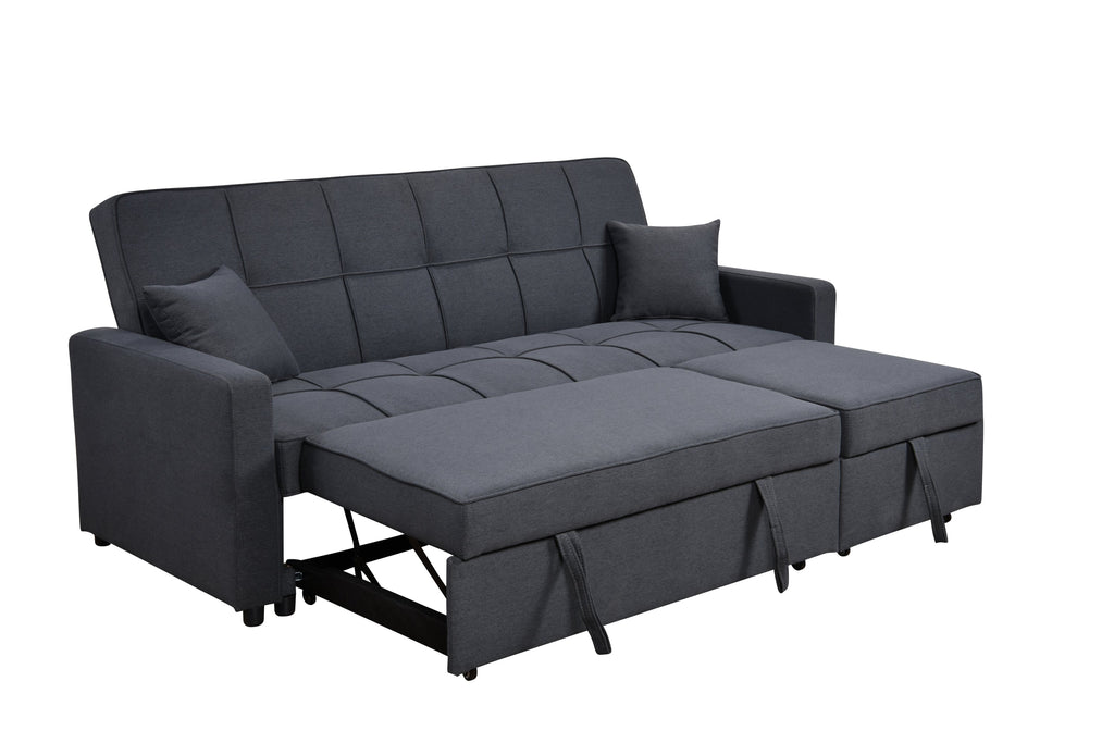 83' Oversized Upholstered Sofa Bed W/Pull Out Couch Bed & Adjustable Backrest,3 Seaters Sofa & Couch Convertible Sleep Sofabed for Home Apartment Living Room,Light Gray,Dark Blue