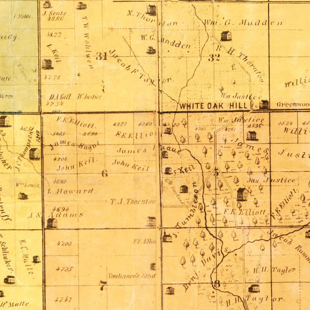 Vintage Map of Polk County, Iowa 1872