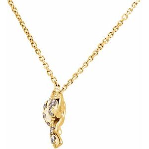 14K Yellow Gold 1/6 CTW Natural Diamond Bow 18" Necklace