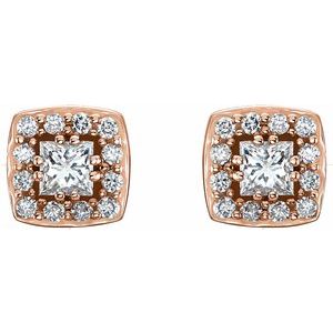 14K Rose Gold 1/2 CTW Natural Diamond Earrings – image 2