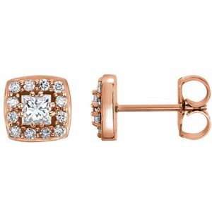 14K Rose Gold 1/2 CTW Natural Diamond Earrings