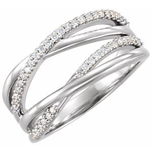 14K White Gold 1/5 CTW Lab-Grown Diamond Criss-Cross Ring