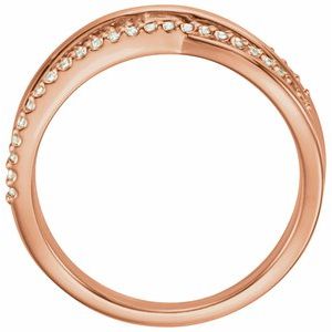 14K Rose Gold 1/5 CTW Lab-Grown Diamond Criss-Cross Ring