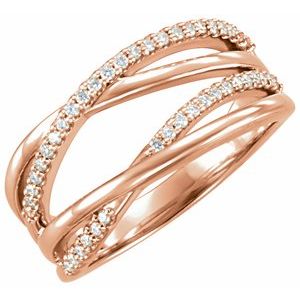 14K Rose Gold 1/5 CTW Lab-Grown Diamond Criss-Cross Ring