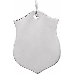 Sterling Silver Engravable Shield Pendant