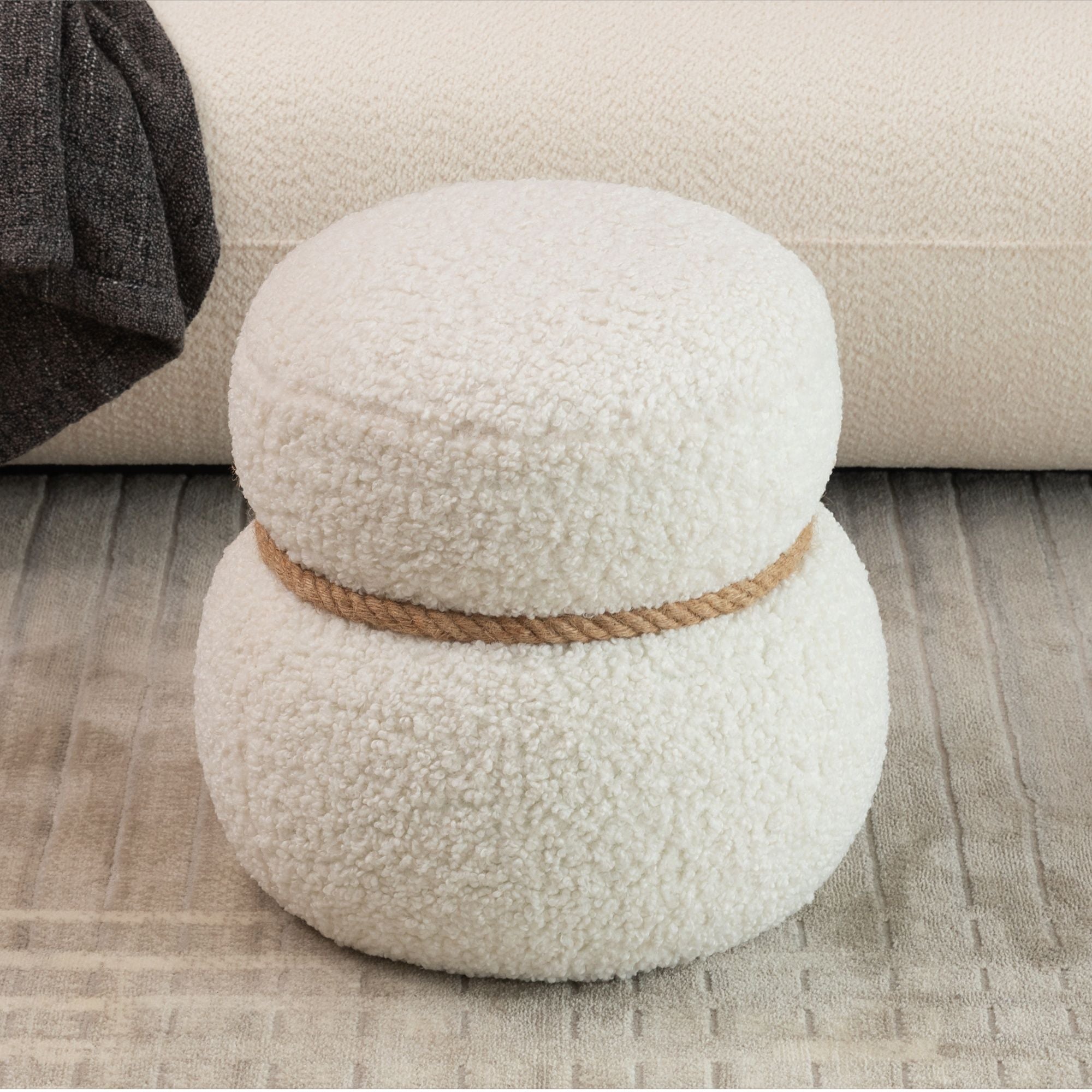 Snowman Stool With Cushion And Solid Wood Frame