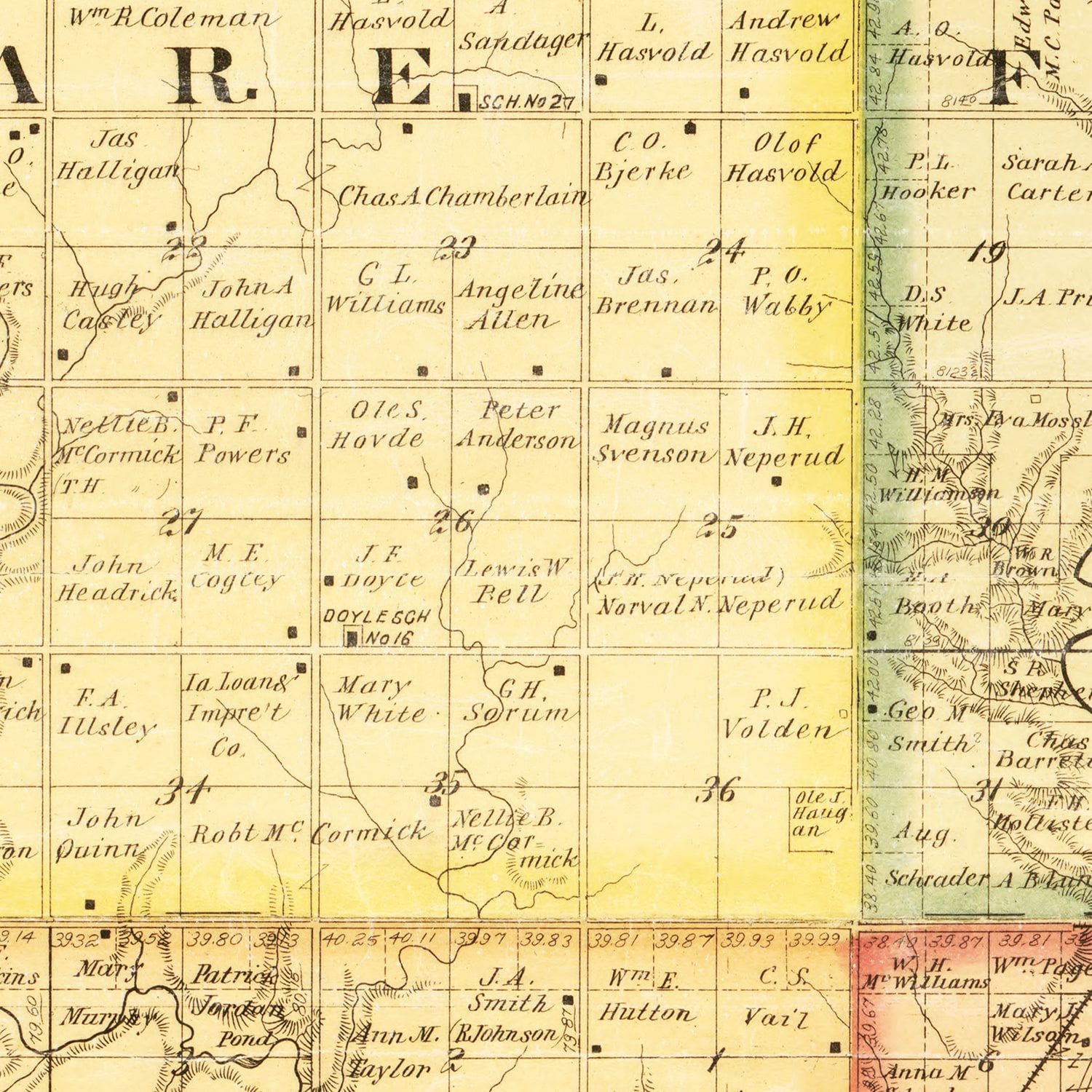 Vintage Map of Moody County, South Dakota 1896