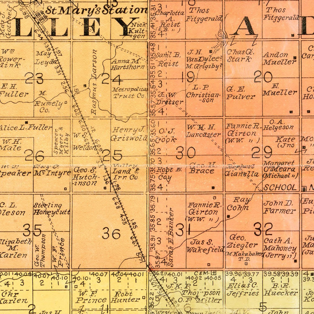 Vintage Map of Miner County, South Dakota 1898