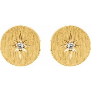 14K Yellow Gold .02 CTW Natural Diamond Earrings – image 2