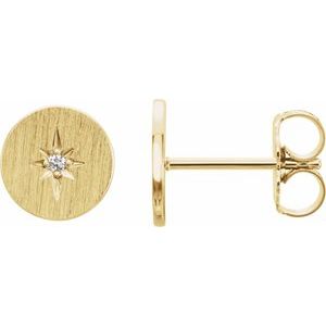 14K Yellow Gold .02 CTW Natural Diamond Earrings