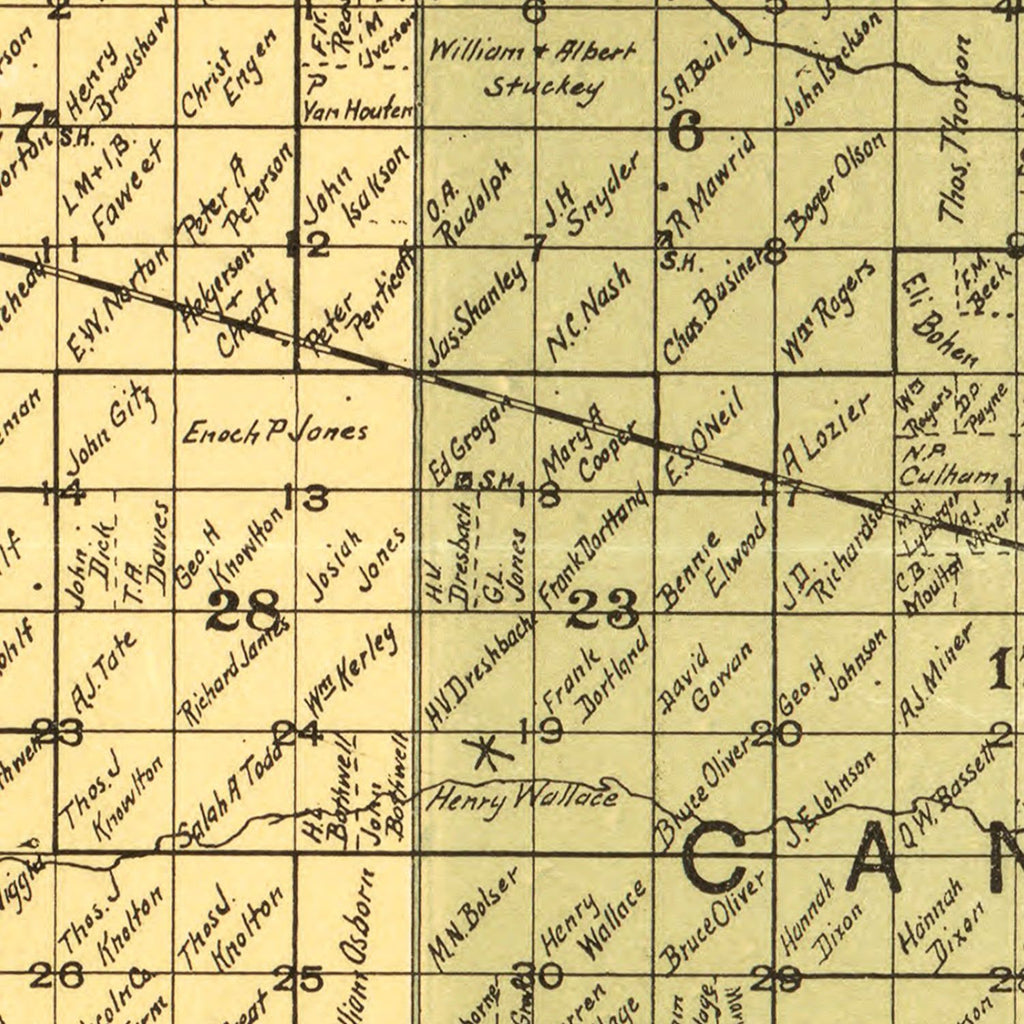 Vintage Map of Lincoln County, South Dakota 1900