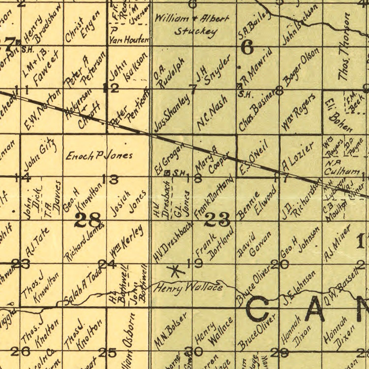 Vintage Map of Lincoln County, South Dakota 1900