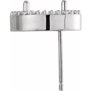 14K White Gold 8x6 mm Oval Halo-Style Earring Mounting – image 2