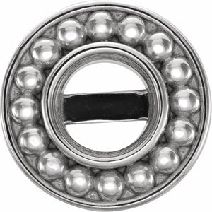 14K White Gold 3.2 mm Round Beaded Earring Mounting