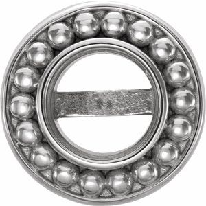 Sterling Silver 4.1 mm Round Beaded Earring Mounting