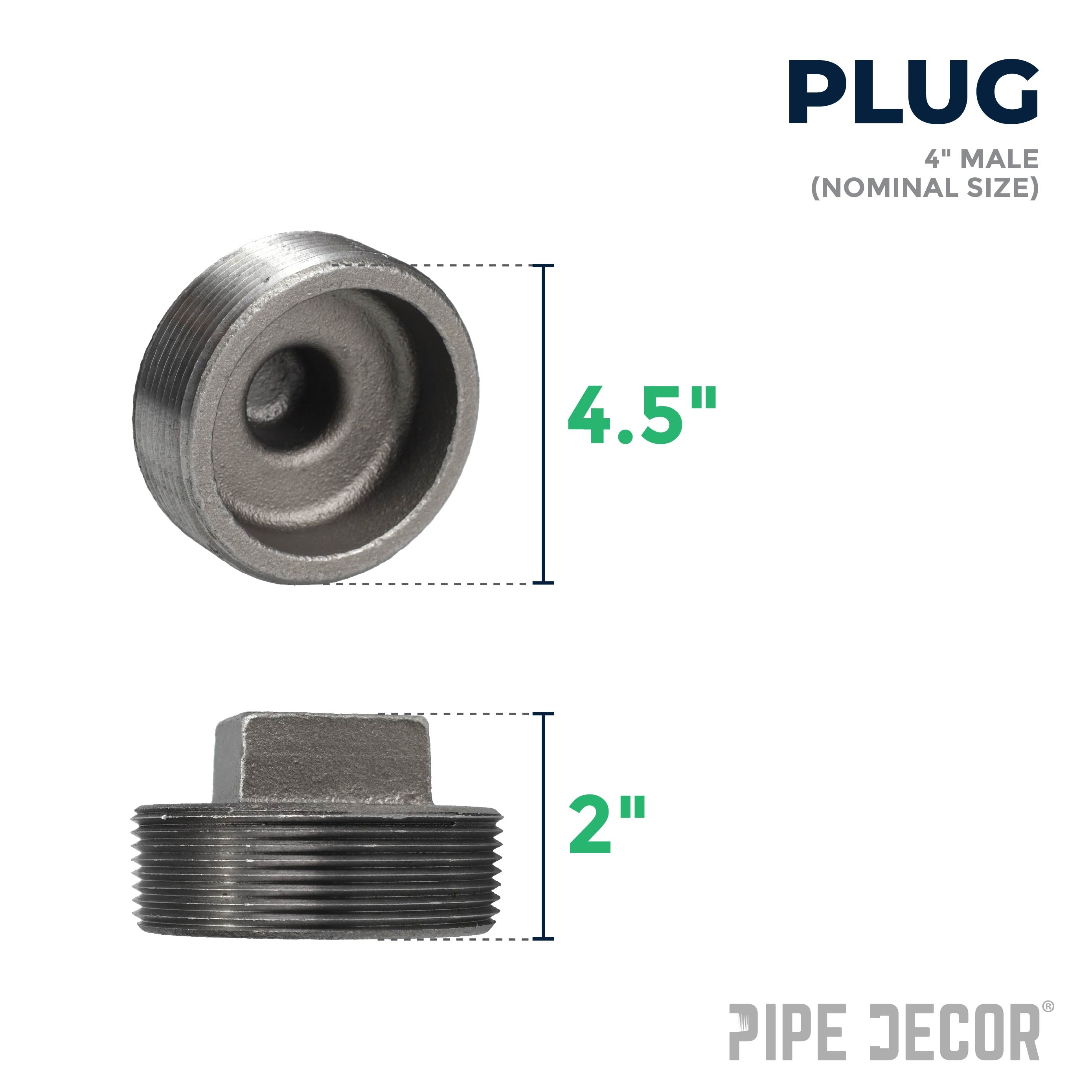 4 in. Black Plug