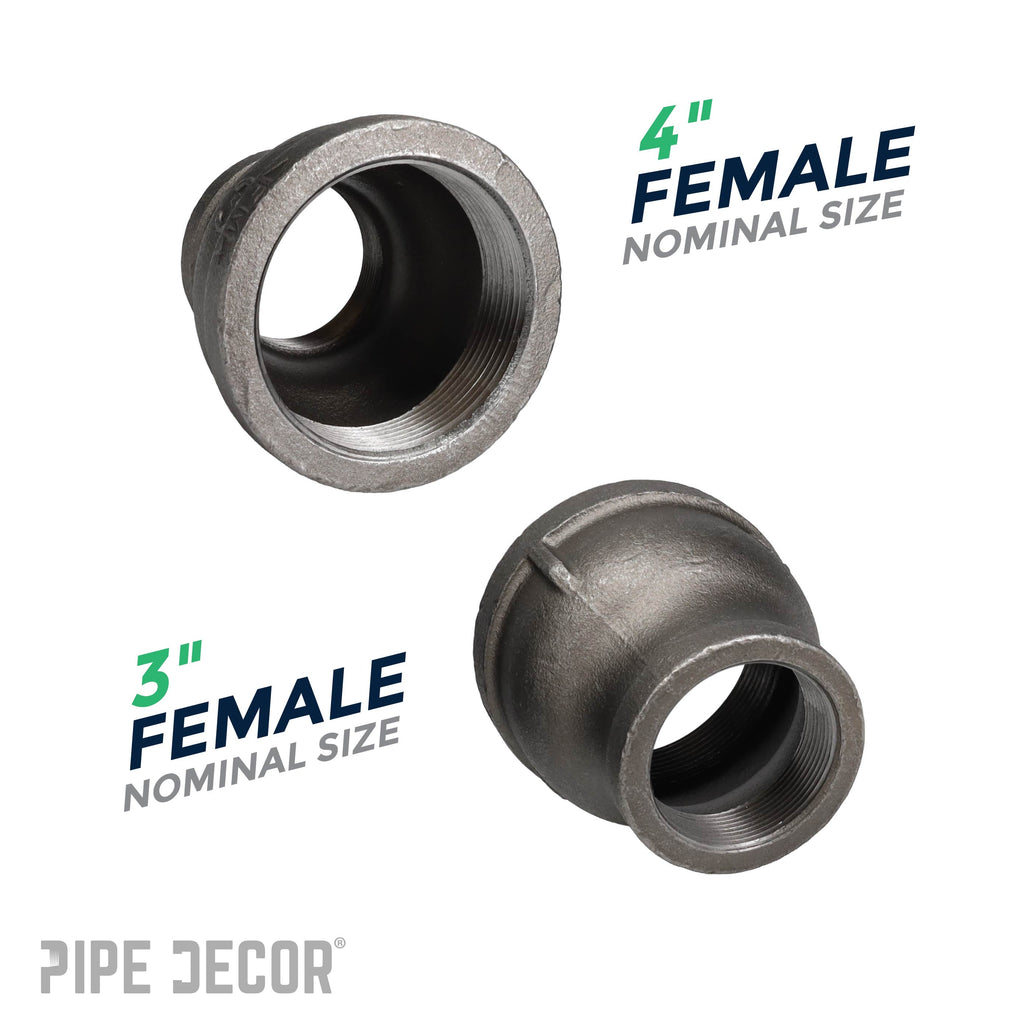 4 in. x 3 in. Black Reducing Coupling