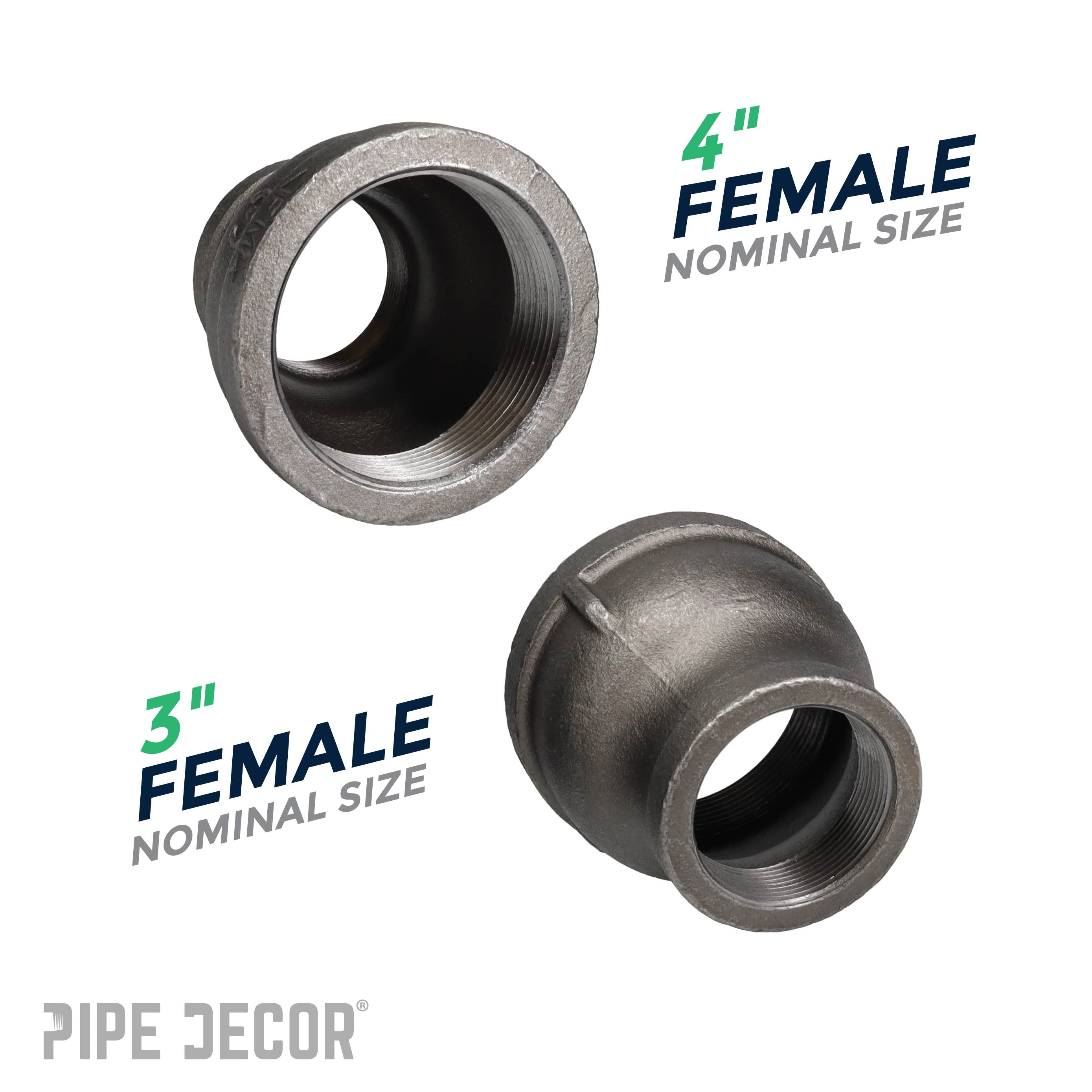 4 in. x 3 in. Black Reducing Coupling