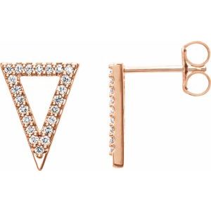 14K Rose Gold 1/4 CTW Natural Diamond Triangle Earrings