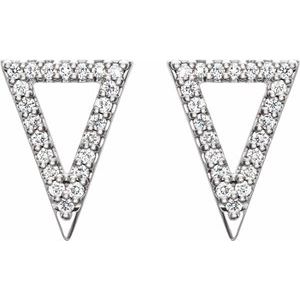 Platinum 1/4 CTW Natural Diamond Triangle Earrings – image 2