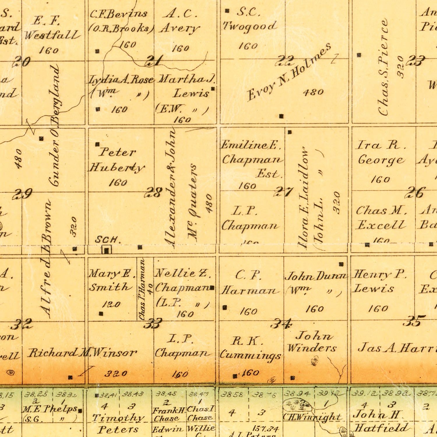 Vintage Map of Hanson County, South Dakota 1893
