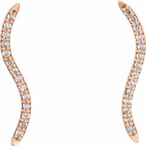 14K Rose Gold 1/6 CTW Natural Diamond Ear Climbers – image 2