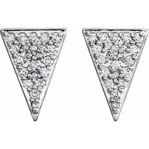14K White Gold 1/3 CTW Natural Diamond Triangle Earrings – image 2