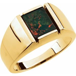 14K Yellow Gold Natural Bloodstone Ring