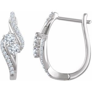 14K White Gold 5/8 CTW Natural Diamond Earrings