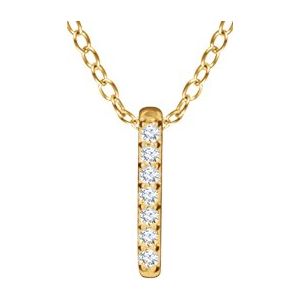 14K Yellow Gold .05 CTW Natural Diamond Bar 16-18" Necklace