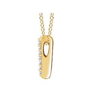 14K Yellow Gold .05 CTW Natural Diamond Bar 16-18" Necklace